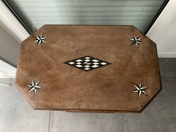 Table d'appoint, travailleuse marquetée Art déco