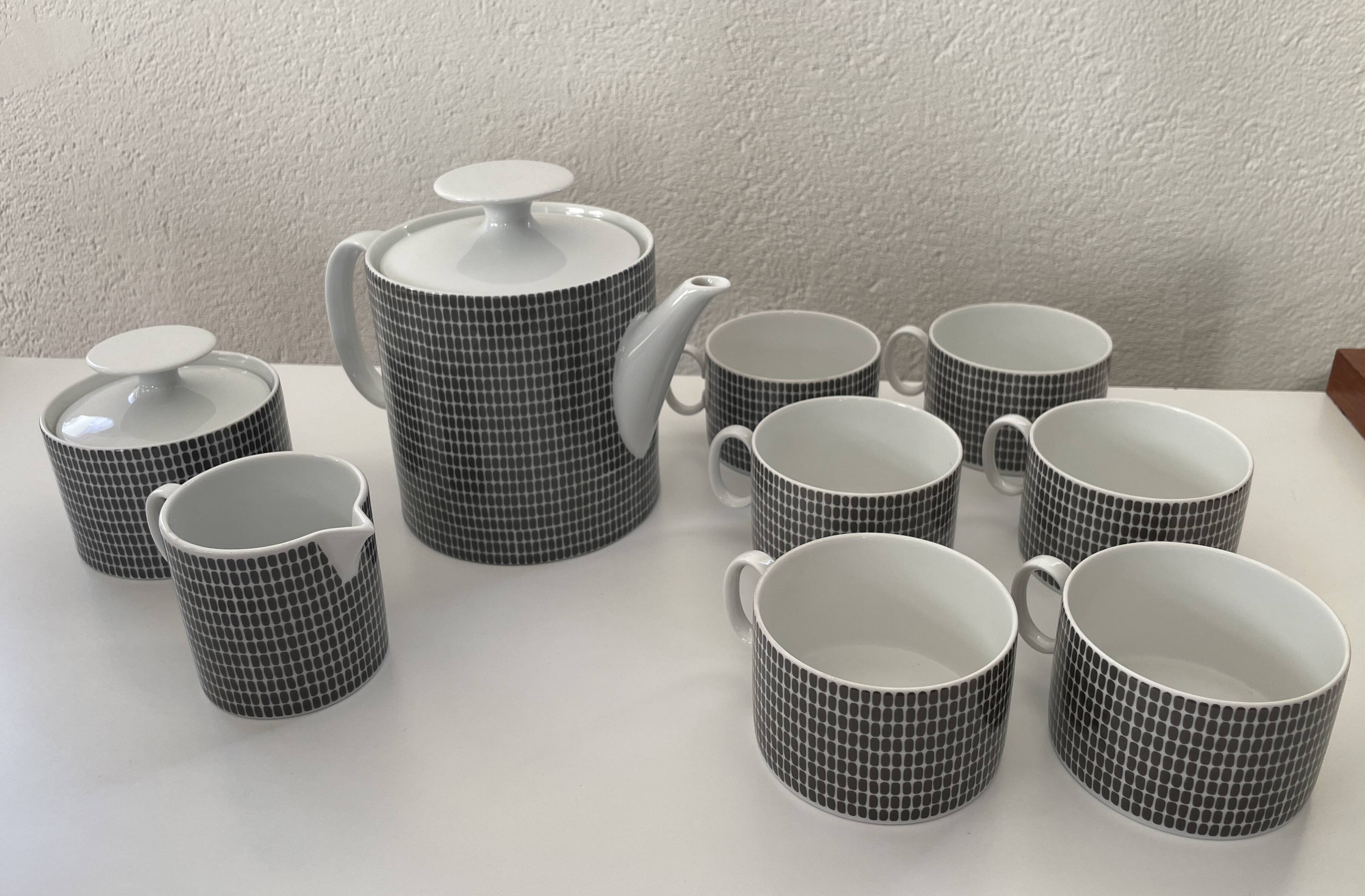 Medaillon Onyx tea set by Theo Baumann and Richard Scharrer for Thomas