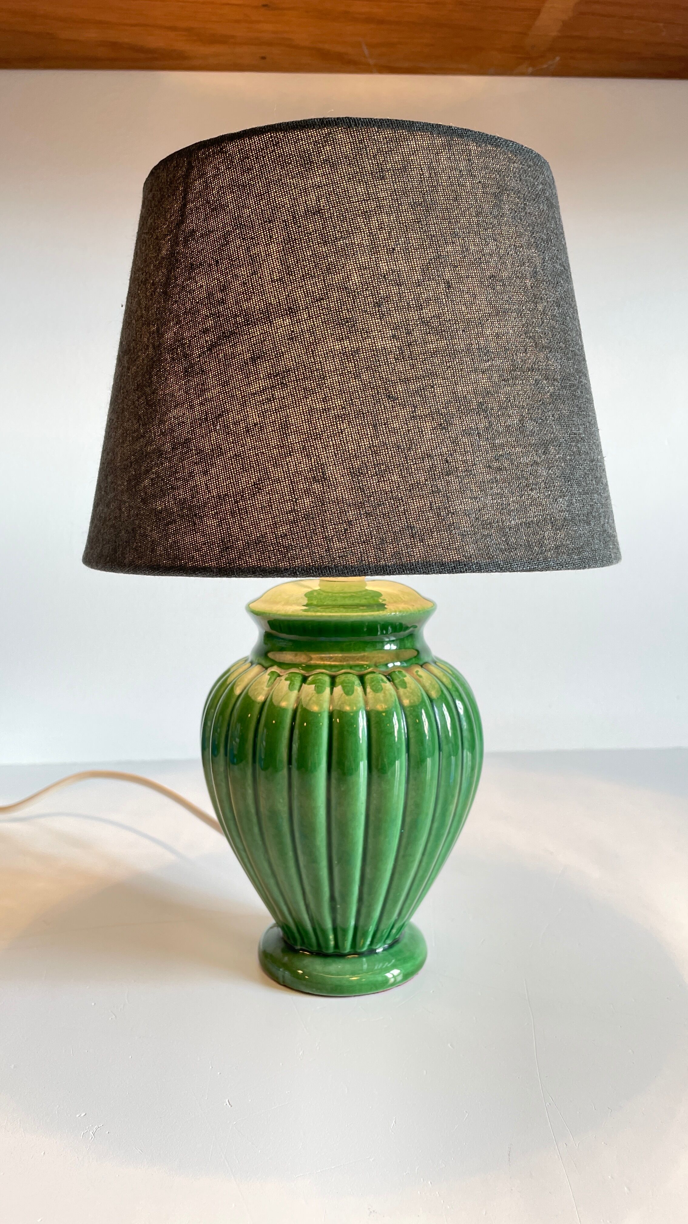 Green ceramic lamp 90s
