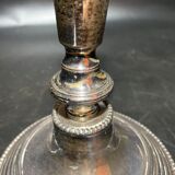Silver metal candle holder