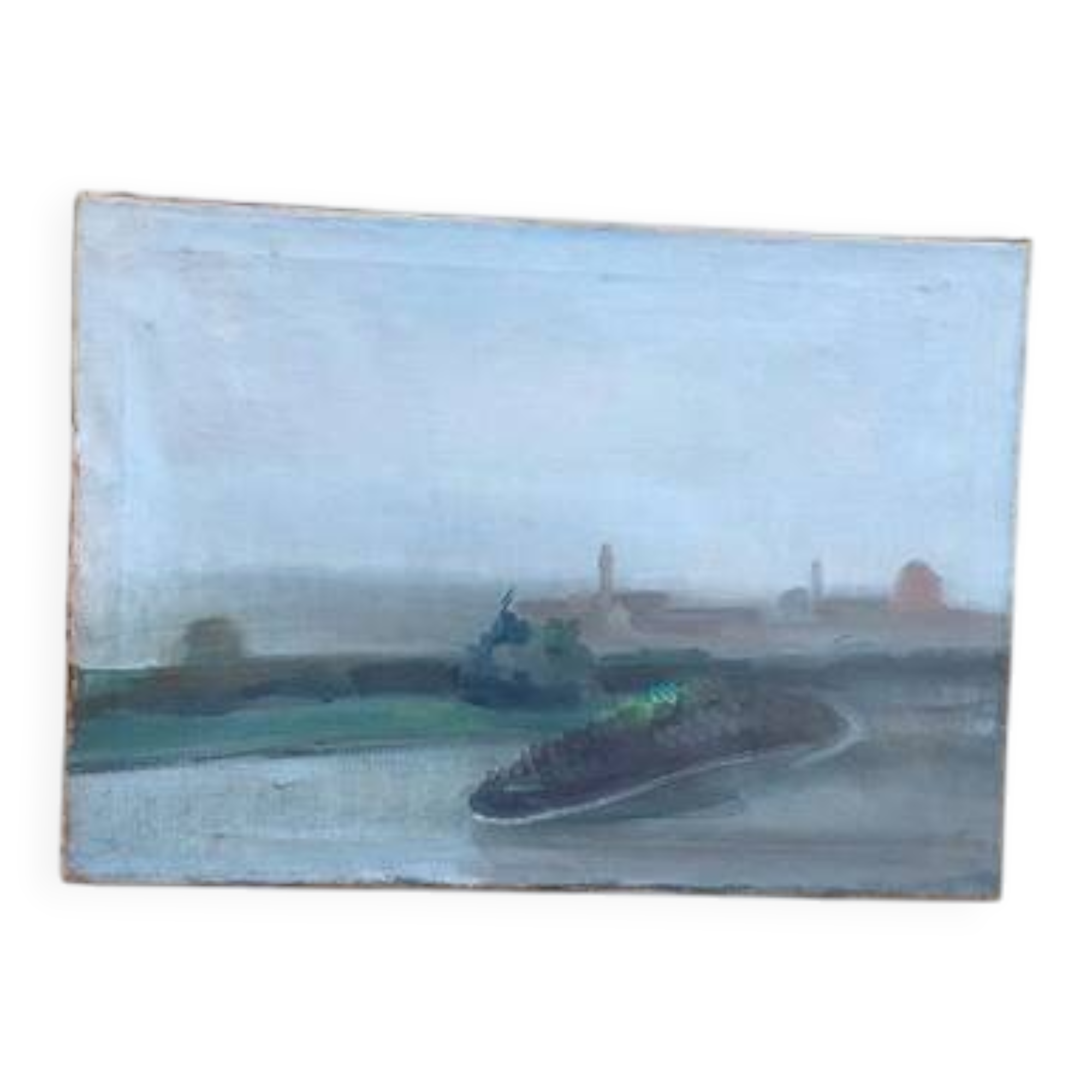 Oil painting on canvas view of Florence San Frediano early 1900