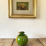 Huile nature morte, cadre bois vitré