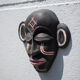 African ceramic mask Chokwe mwana pwo, pottery, wall decoration, signed mask, collection, 50's