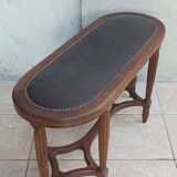 Art Deco stool bench in inlaid walnut