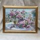 Framed signed painting Oil on canvas “The lilacs” dimension: height -55cm- width -70cm-
