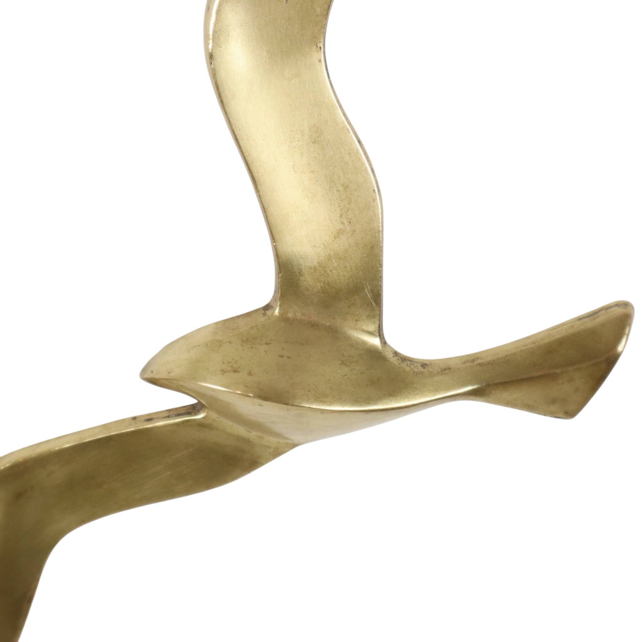 Mid Century Brass Seagull Bird Wall Decoration 35cm