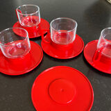 Set of 5 cups and under cups Moulinex