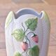 Large vintage strawberry-shaped earthenware vase