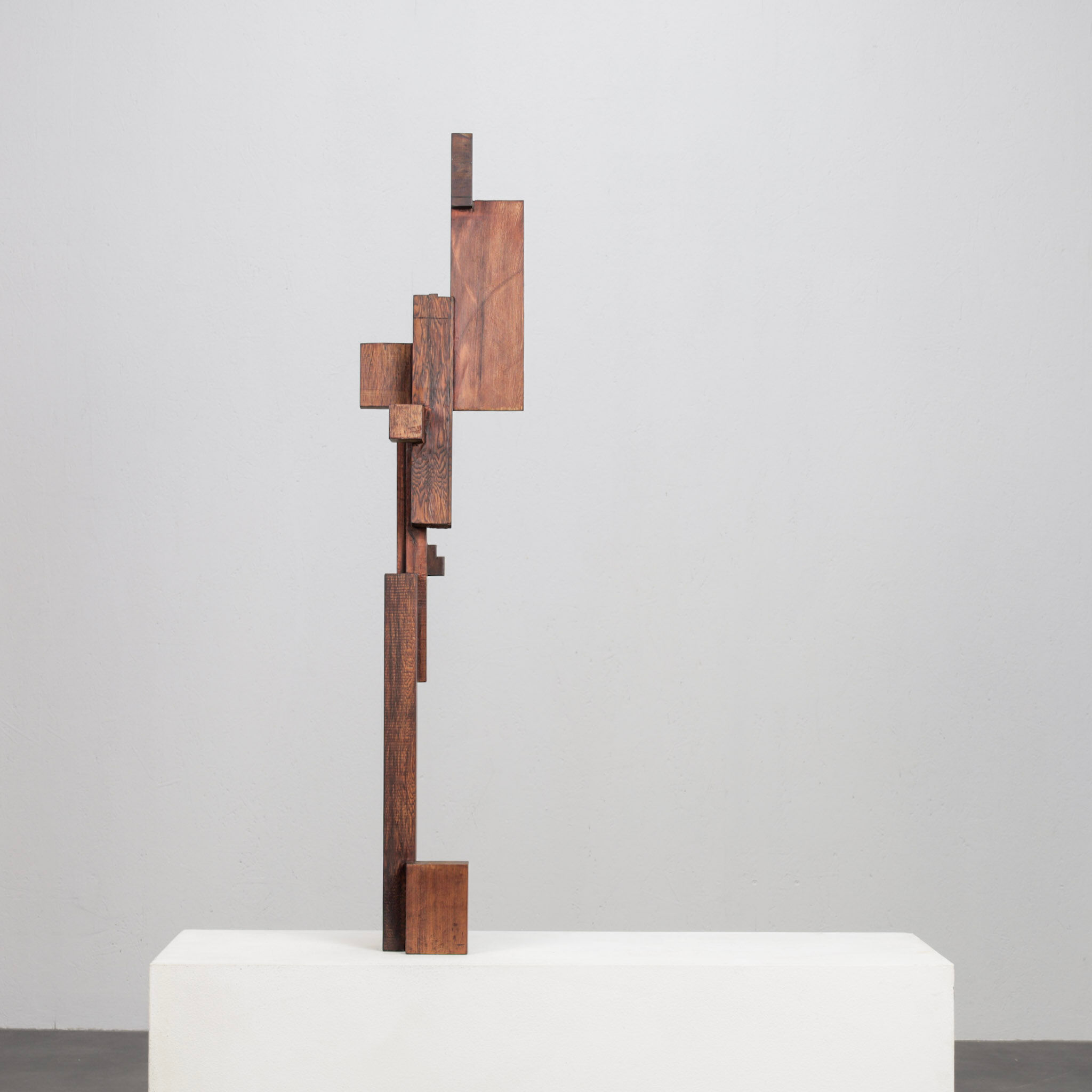 Abstract constructivist wooden sculpture, Netherlands, 1970s