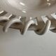 Woven ceramic basket white earthenware centerpiece