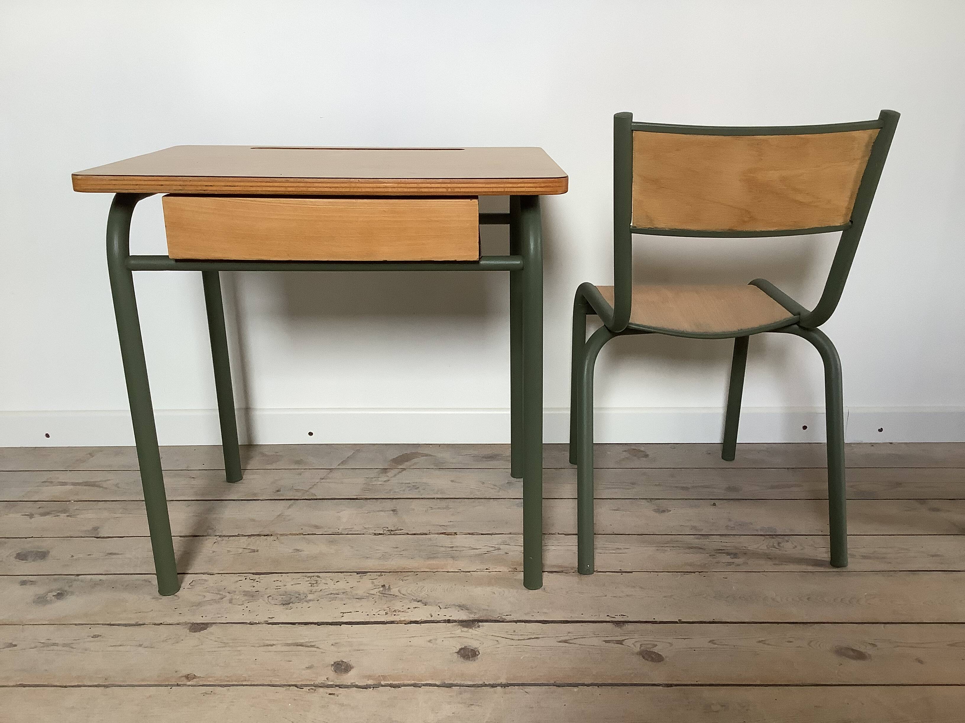 School desk and chair 1950s