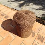 Vintage rope cylindrical basket