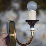 Pair of wall lamps, vintage wall lamp, two-tone brass wall lamp with lucite, lighting, decoration