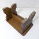 Old small bench in solid oak wood vintage step stool