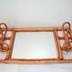 Rattan mirror-coat rack