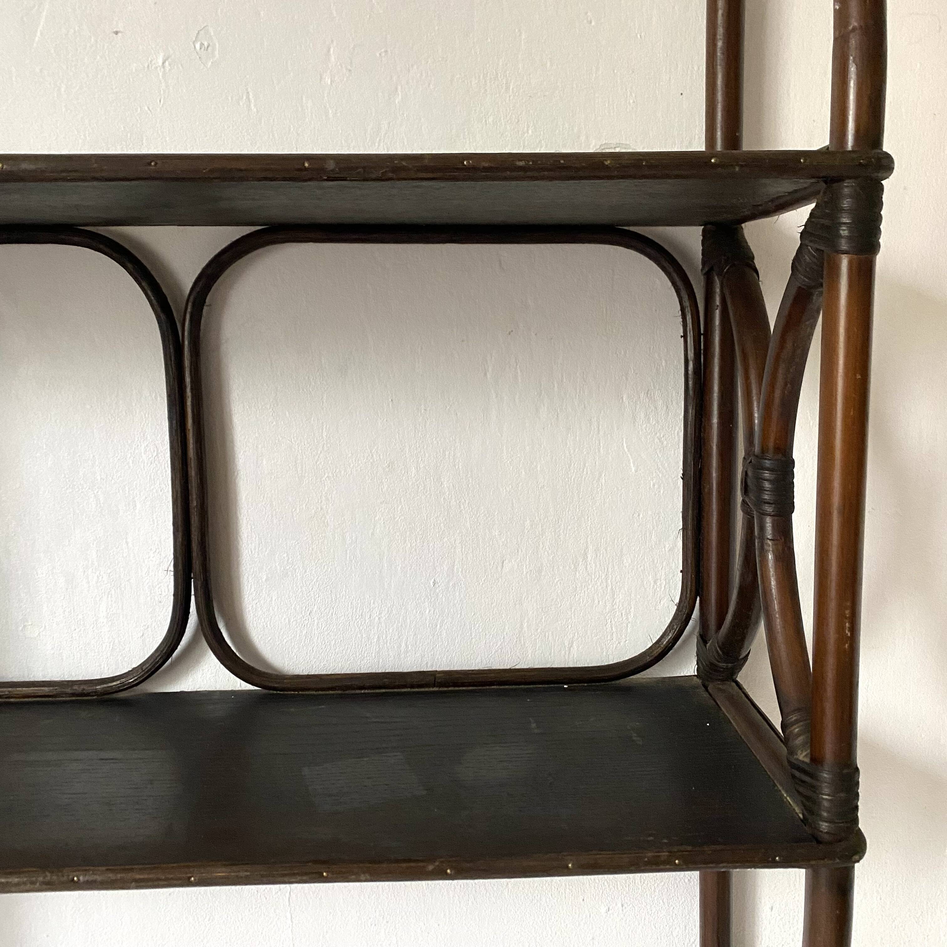 Rattan wall shelf 1970