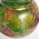 Linear lacquered glass vase 1970-1980 with internal decoration of gold oxides unique handmade piece