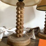 Charles Dudouyt style wooden lamp
