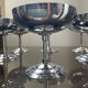 Series of 6 stainless steel ice cups by Letang Rémy 70s
