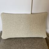 Beige ecru wool cushion