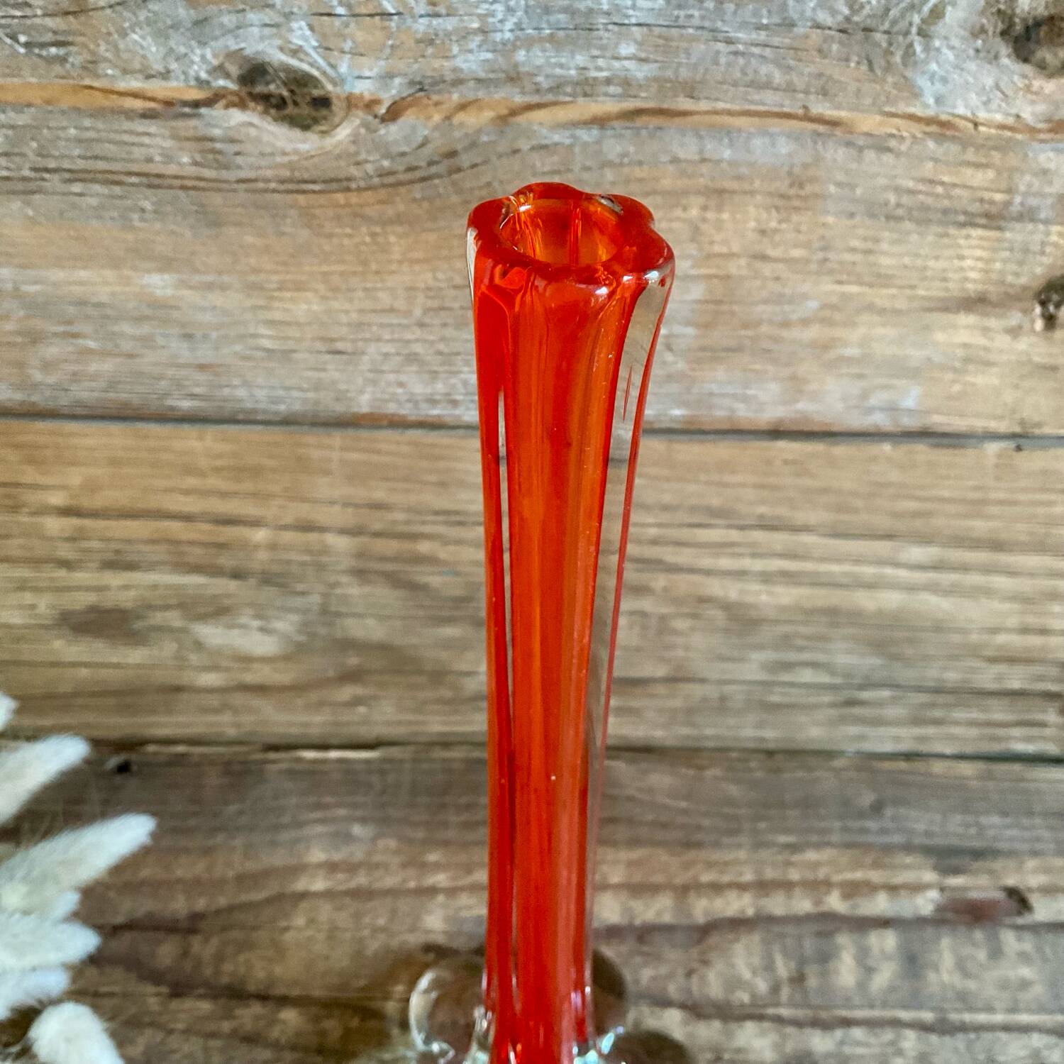 Orange blown glass vase