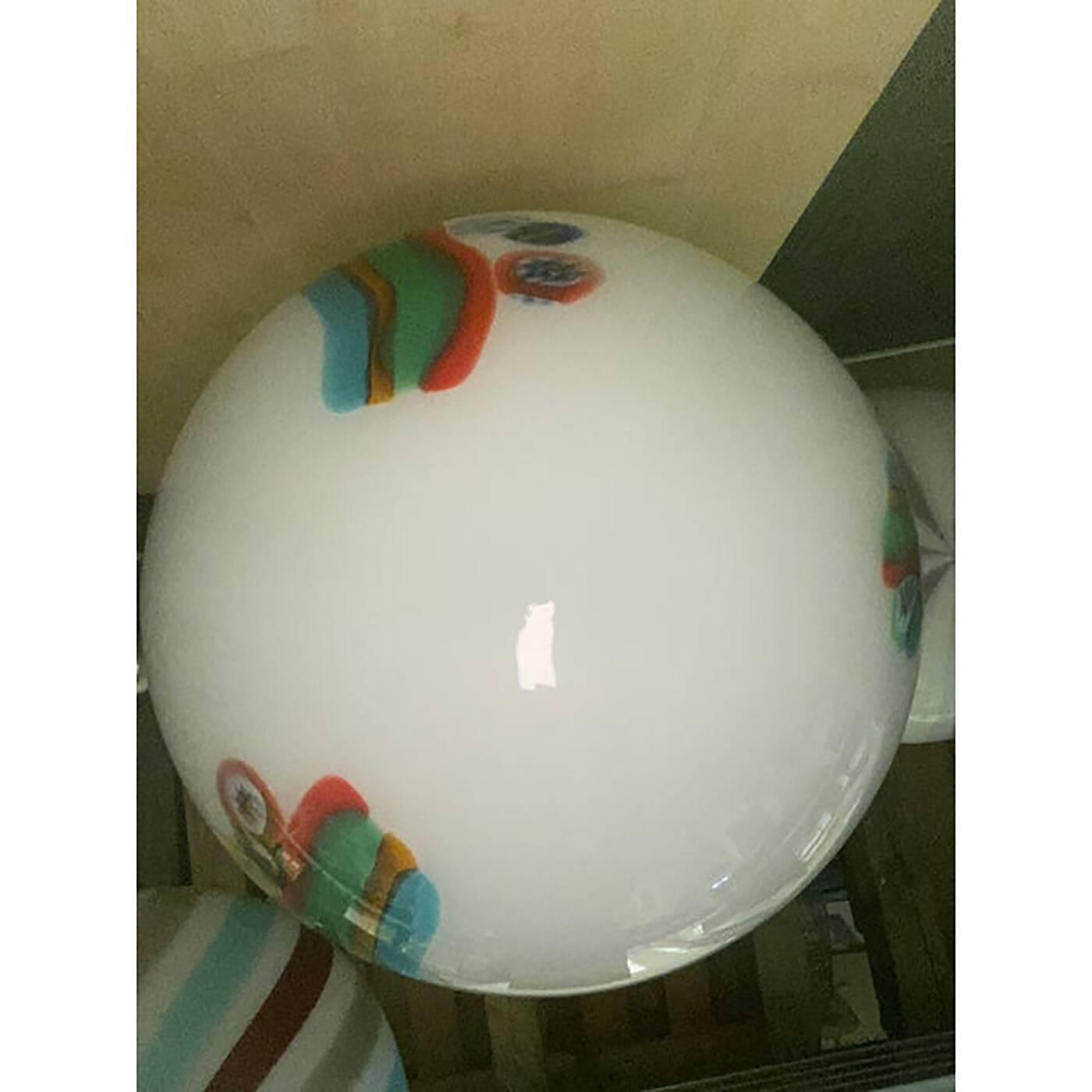 Contemporary Clear With Murrise Multicolors Pendant Italian