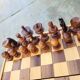 Jeu d'échecs en bois de style art déco
