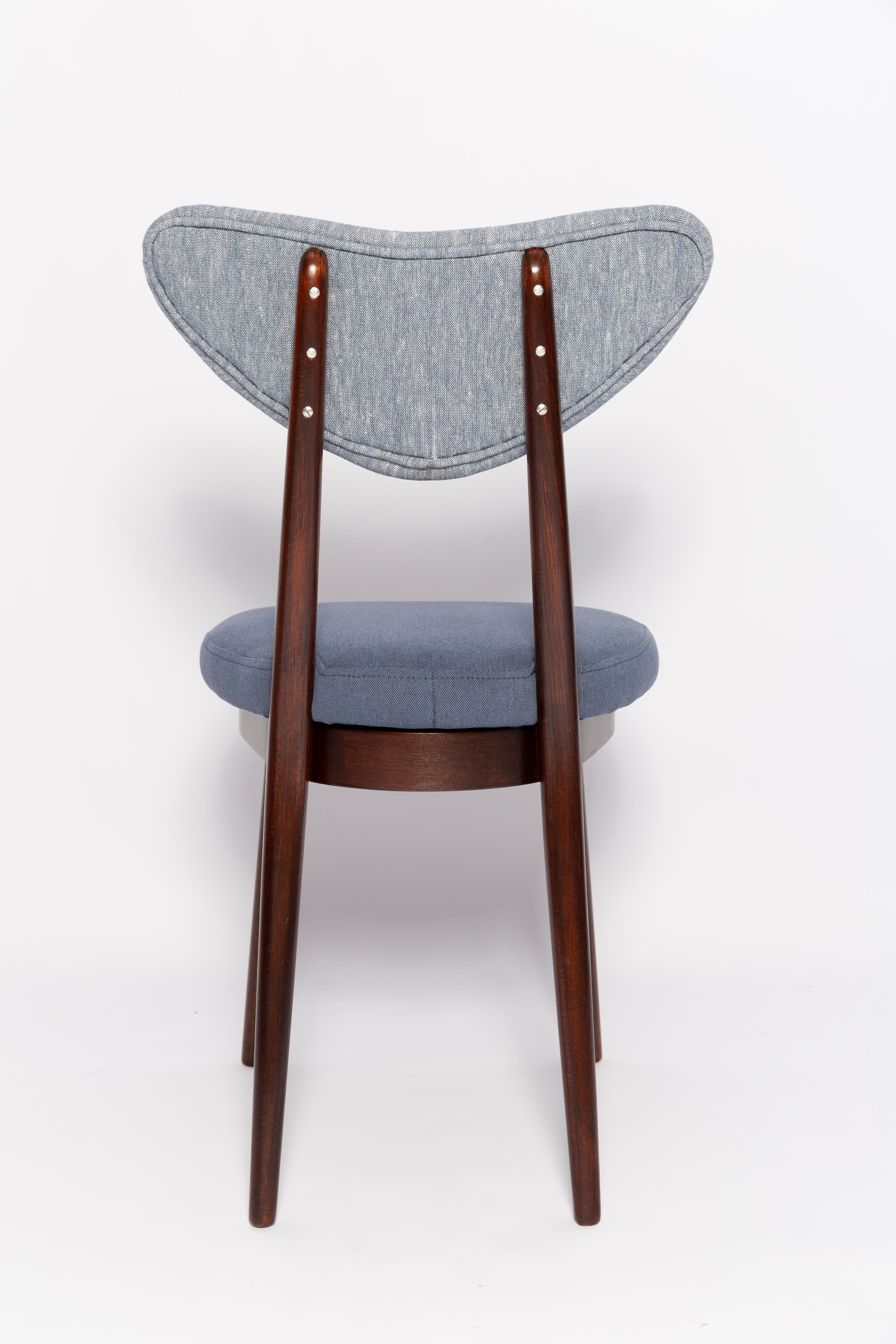 Heart-shaped chair in light and medium blue denim, Europe, 1960s