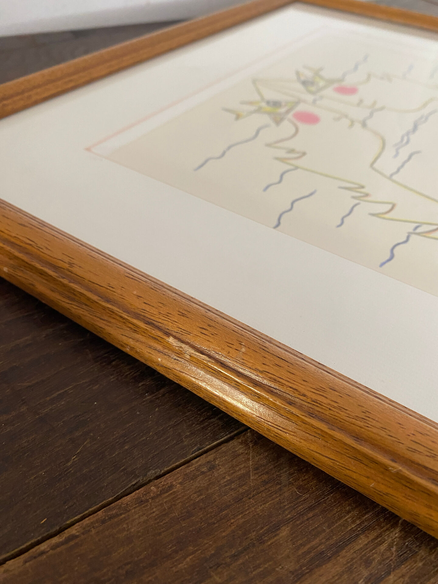 Lithograph, double profiles, Jean Cocteau