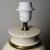 Ivory crackled earthenware lamp, attributed to Le Dauphin, 1980s-90s.