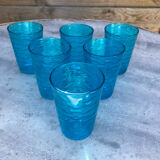 Serie de 6 verres bleus