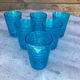 Series of 6 blue glasses