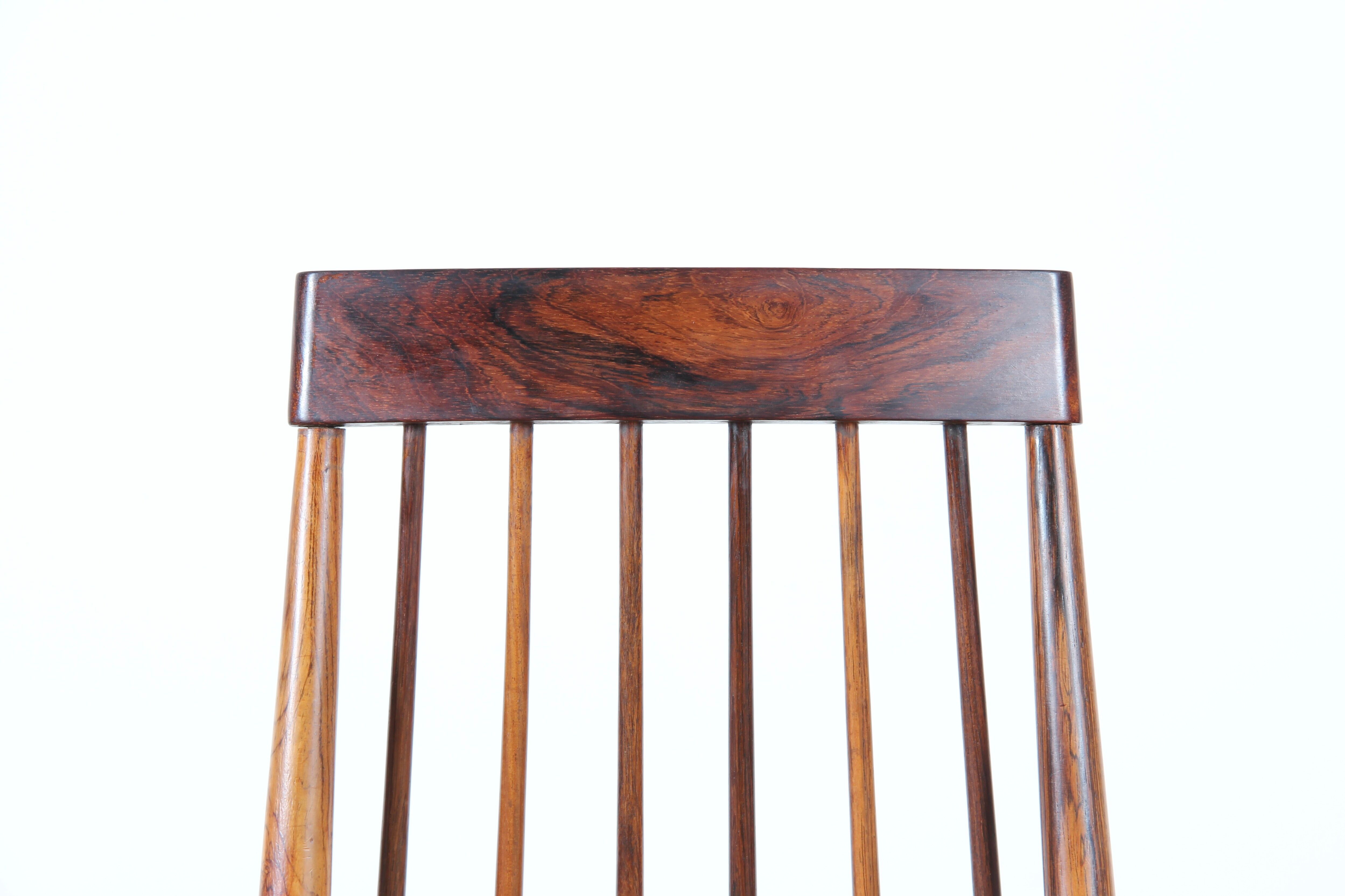 Suite of 6 rosewood bar chairs from Rio