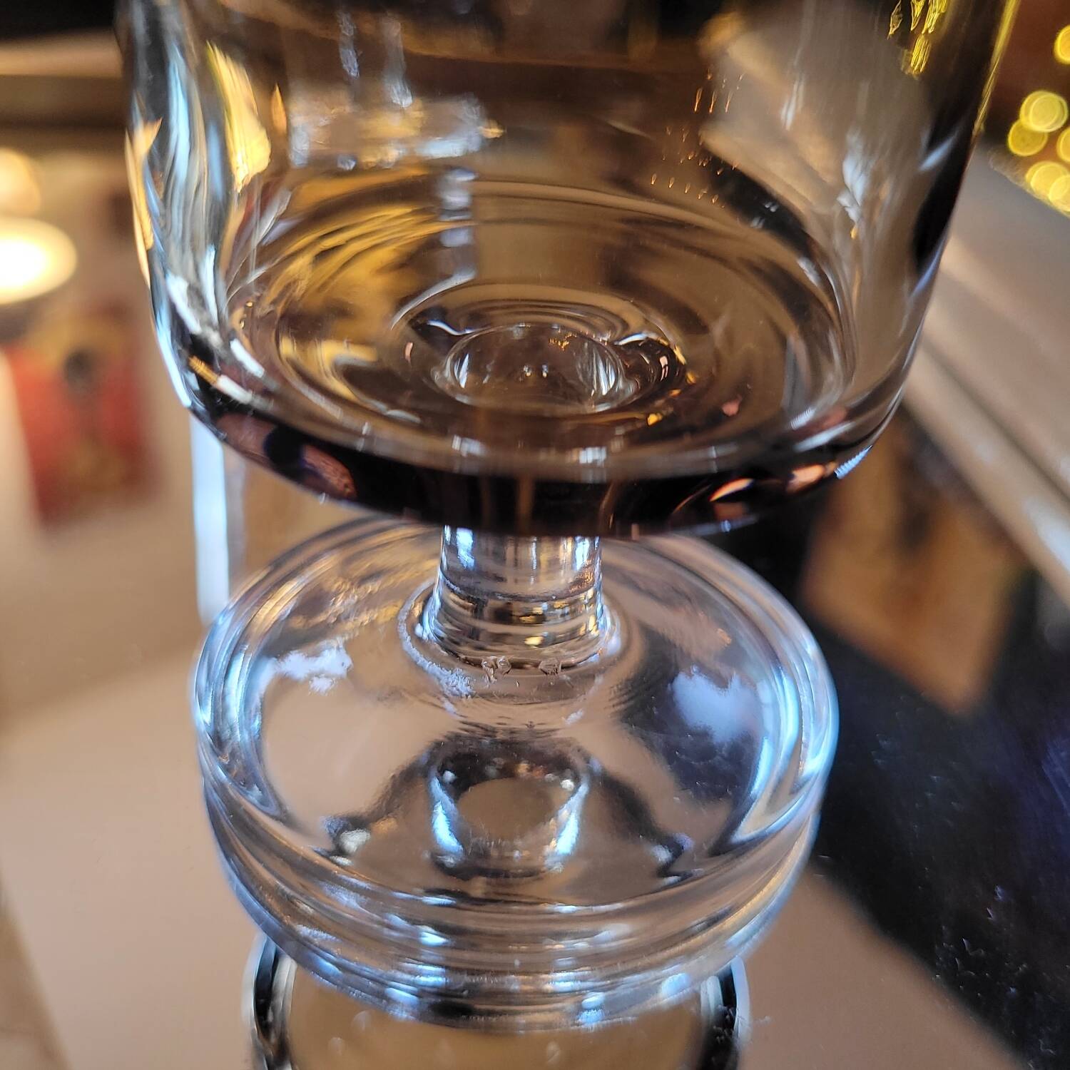 Smoked stemmed glasses – 1970s