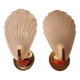 Pair of vintage brass wall lights with opaque glass shells