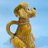 Pichet en barbotine caniche camel
