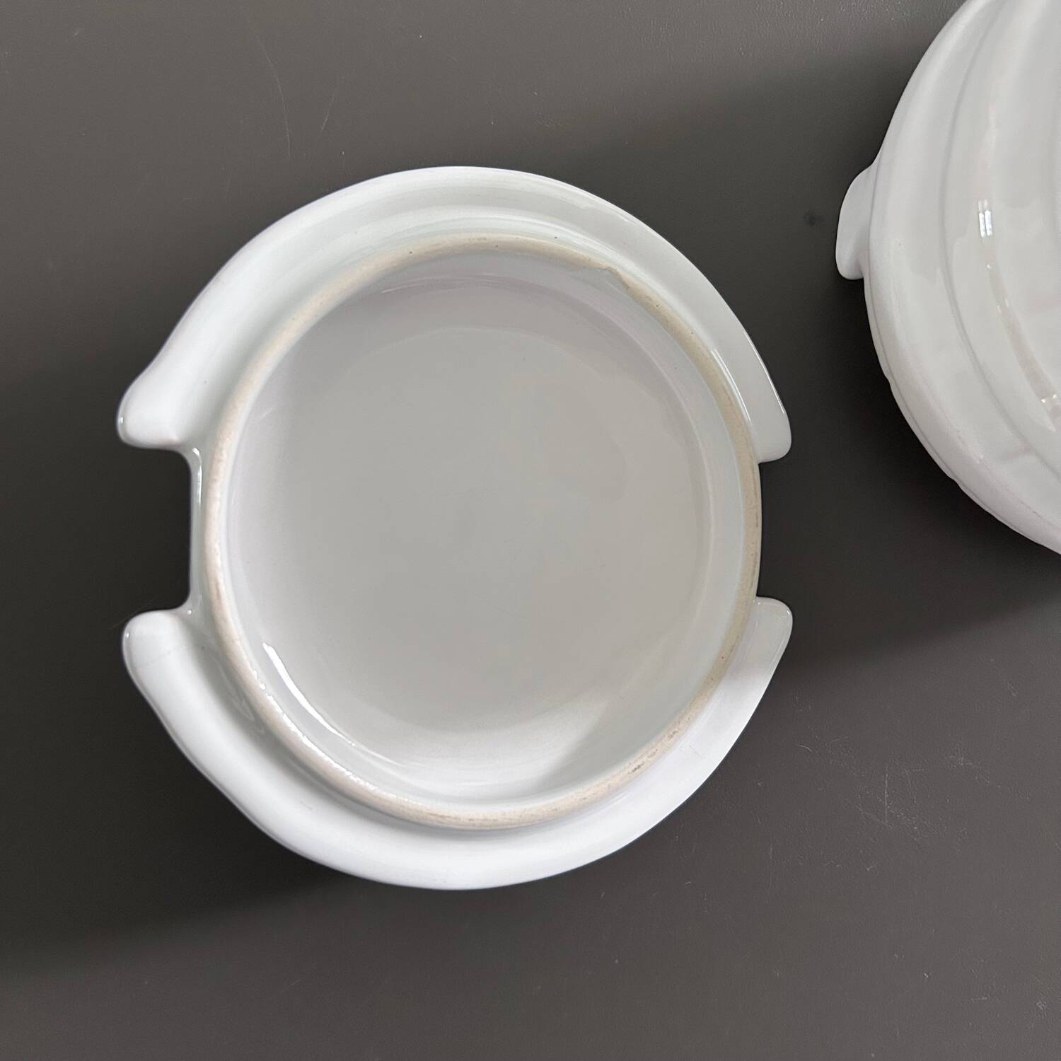 Earthenware barrel butter dish