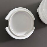 Earthenware barrel butter dish