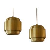 Pair of Scandinavian brass hanging Sweden 1970