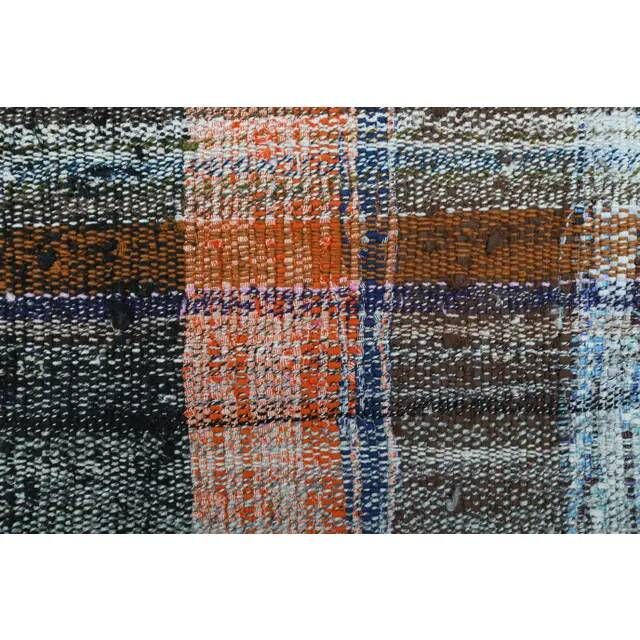 Vintage Turkish Oushak Handmade Wool Cotton Green Runner Rug 125x310