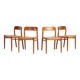 Ensemble de quatre chaises de salle à manger par Niels O. Møller
