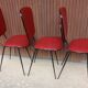 Chaises vintage skaï rouge