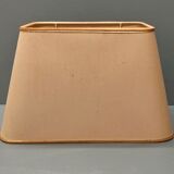 Lamp Le Dauphin black ceramic glazed, wicker canelé, imitation leather havana ~ 70's