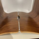Pair of stools / side tables, rosewood aluminum, multi-plex wood