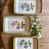 Set of 3 vintage serving dishes from the Flamingo series by Stavangerflint