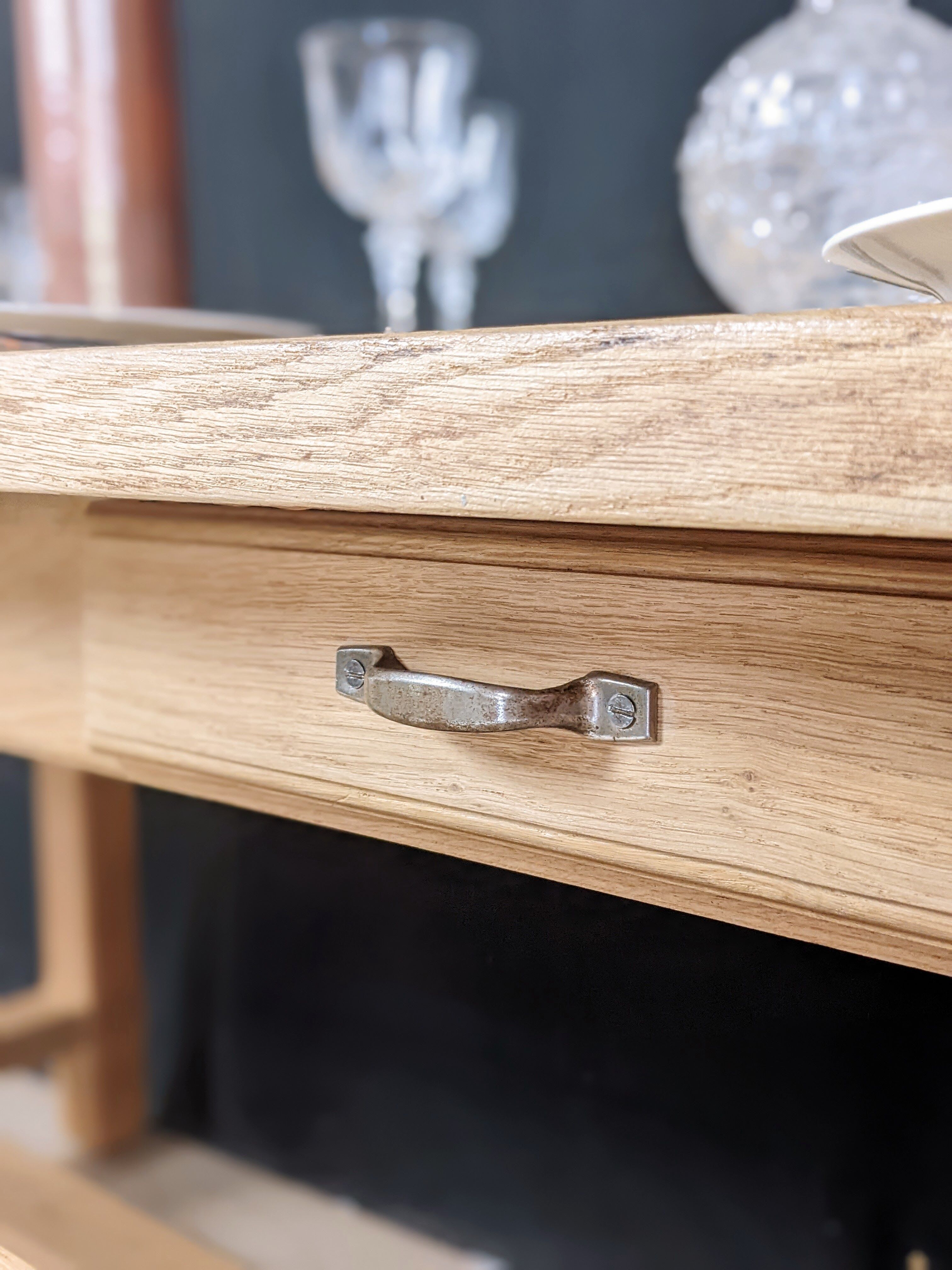 Oak table 2m + 2 benches