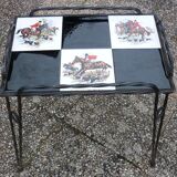 Vintage tiled wrought iron coffee table