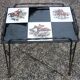Table basse en fer forgé carrelée vintage