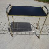 Gold-plated brass vinyl rack trolley