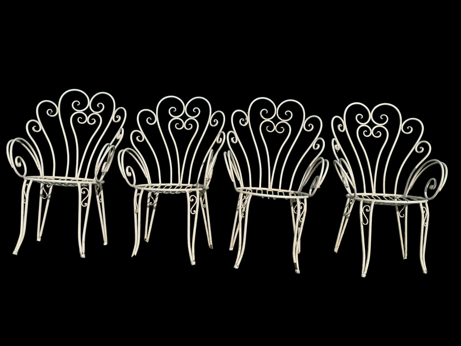 1960s wrought iron armchairs from France